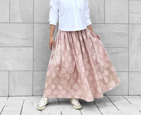 グレイッシュピンクのミモレスカート グレイッシュピンクのミモレスカート グレイッシュピンクの