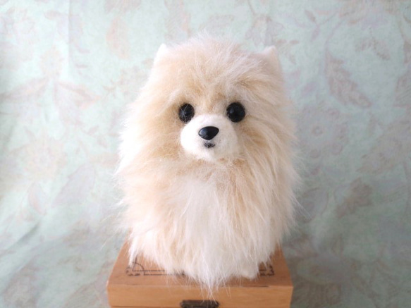 コバヤシぬいぐるみ　犬　ポメラニアン　スピッツ　昭和レトロ　ぬいぐるみ　クリーム ポメラニアン mini クリーム ぬいぐるみ ゆめの 通販 18928905｜Creema