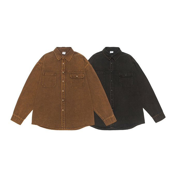 春 秋 冬 新作 メンズ 無地ワークウェアラペル長袖シャツ 男 おしゃれ コットン 通勤 ビジネス トップス