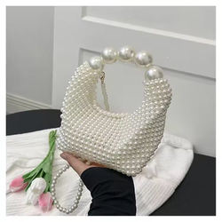 大粒パールが魅力エレガントパールバッグ｜結婚式やパーティー、日常