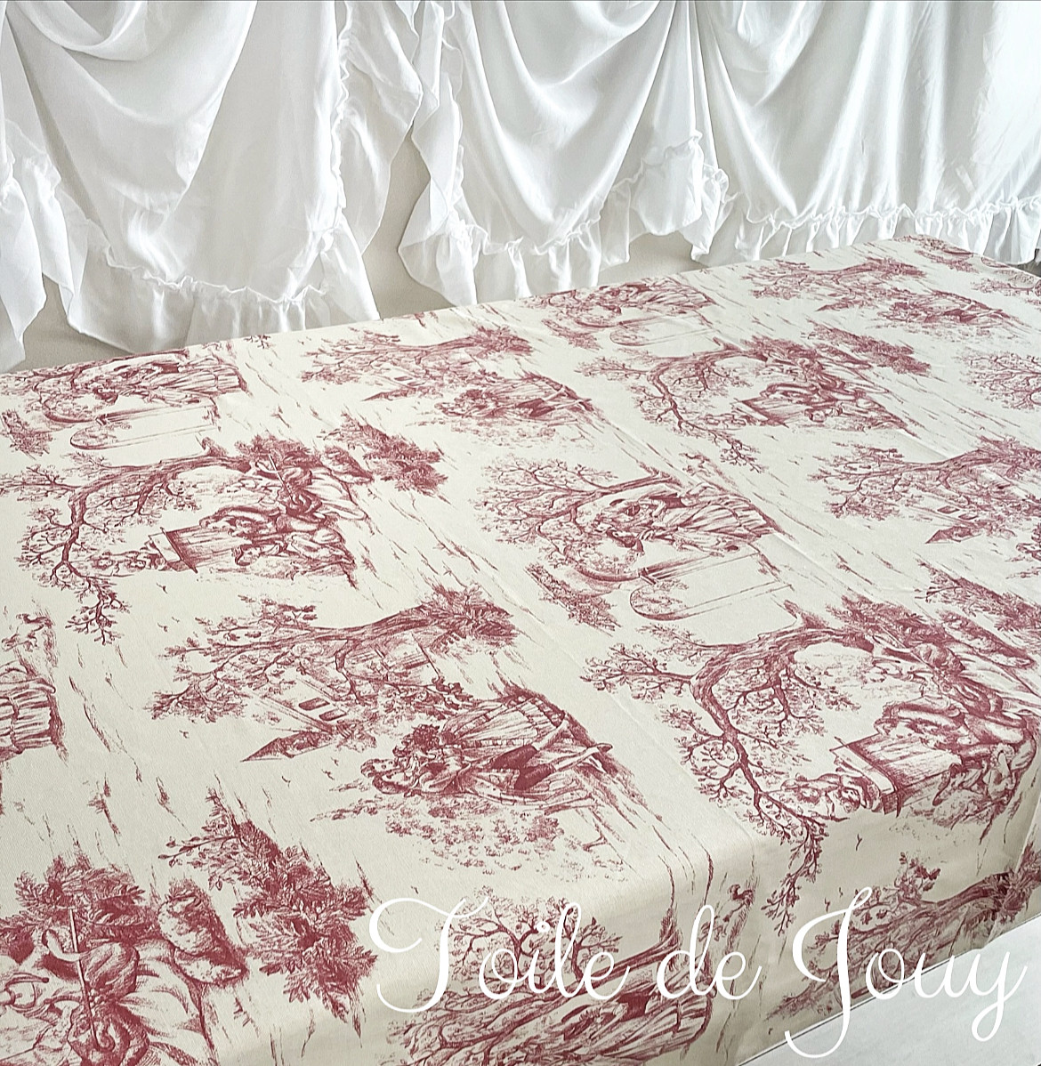 gw値下げ中！フランス輸入生地　トワルドジュイ　レッド