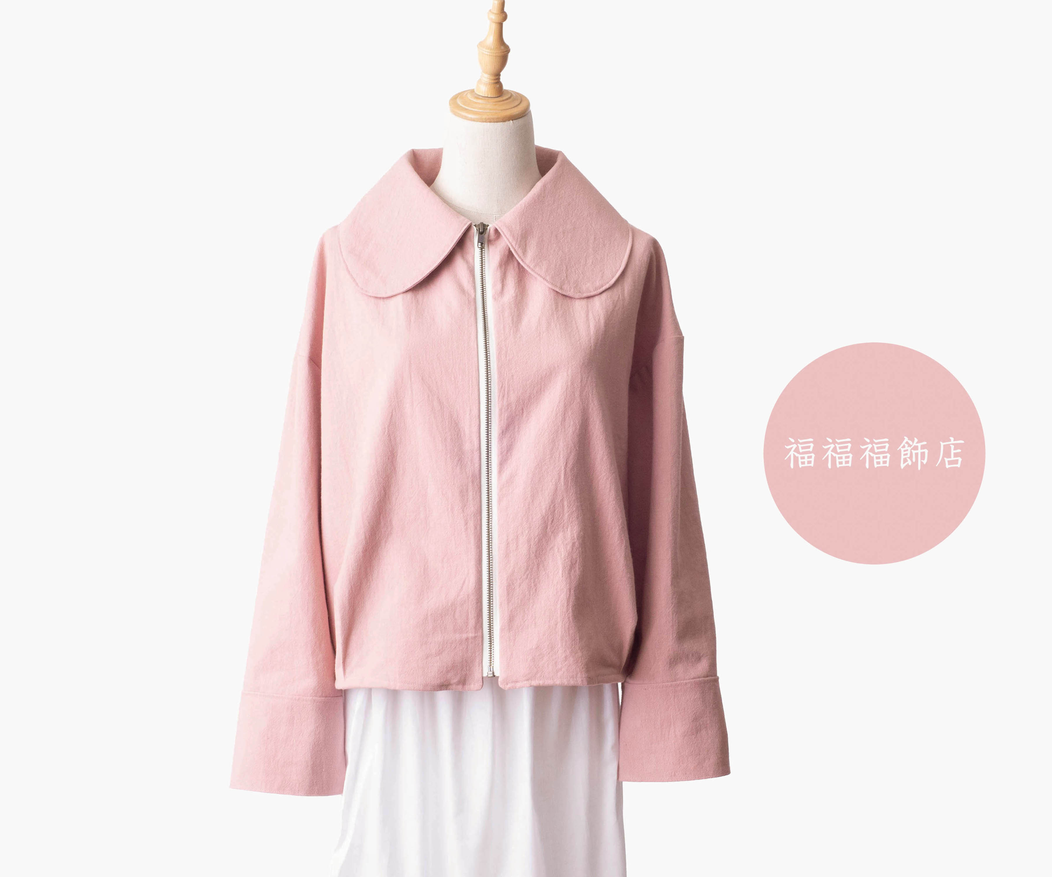 さくらブルゾン【大人のための可愛いブルゾン】サイズSML　体形に合わせてお作りもできます　コットンリネン