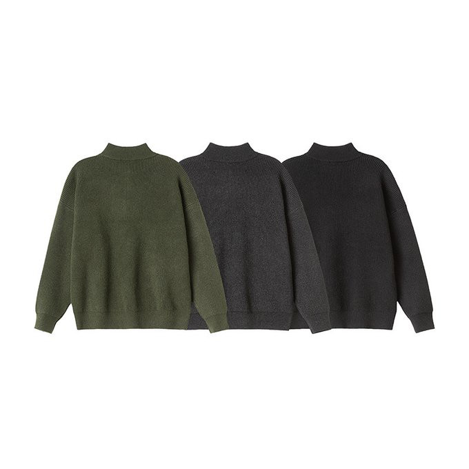 秋冬新作 ハーフジッププルオーバースタンドカラーセーター メンズ 無地 男 おしゃれ 暖かいカップルセーター