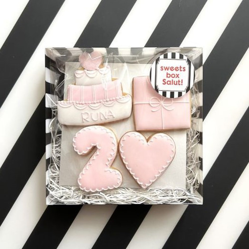 推し 誕生日アイシングクッキー 4枚1セット(数字1桁）【8色から選択