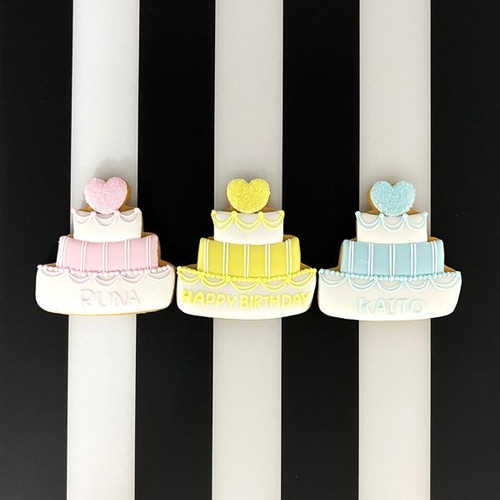 推し 誕生日アイシングクッキー 4枚1セット(数字1桁）【8色から