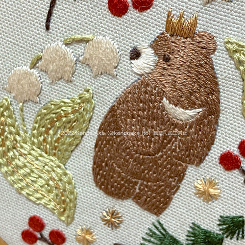 刺繍キット】クマとスズランの額装 キット 近藤朱 通販 18930158