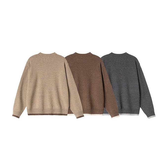 春 秋冬新作 クルーネックニットセーター メンズ 無地 男 おしゃれ 暖かいカップルセーター