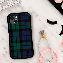 大人 の おしゃれ な チェック柄 タータン チェック 耐衝撃 グリップケース iPhoneケース 3枚目の画像