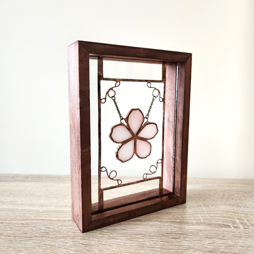 ステンドグラス 揺れる 桜恋 オブジェ アンティーク調 レトロなパネル