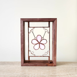 ステンドグラス 揺れる 桜恋 オブジェ アンティーク調 レトロなパネル