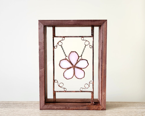 ステンドグラス 揺れる 桜恋 オブジェ アンティーク調 レトロなパネル