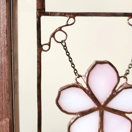 ステンドグラス 揺れる 桜恋 オブジェ アンティーク調 レトロなパネル