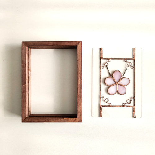 ステンドグラス 揺れる 桜恋 オブジェ アンティーク調 レトロなパネル