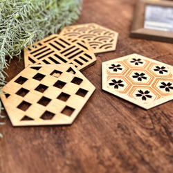 〜響〜《匠の木製コースター》　プレゼント・ギフト・引っ越し祝い・結婚祝い 4枚目の画像