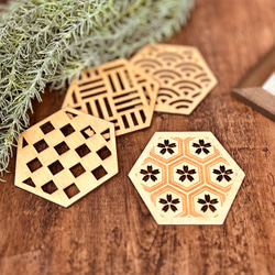 〜響〜《匠の木製コースター》　プレゼント・ギフト・引っ越し祝い・結婚祝い 3枚目の画像