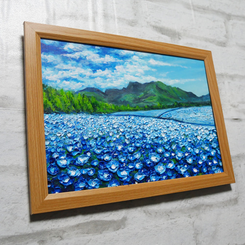 油絵 油彩 油彩画 絵 絵画 【ネモフィラと菜の花の道】 油絵 油彩 油彩画 絵 絵画 【ネモフィラと菜の花の道】 - メルカリ