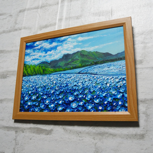 油絵 油彩 油彩画 絵 絵画 【くじゅう花公園 夏のひまわり畑】 油絵 油彩 油彩画 絵 絵画 【くじゅう花公園 夏のひまわり畑