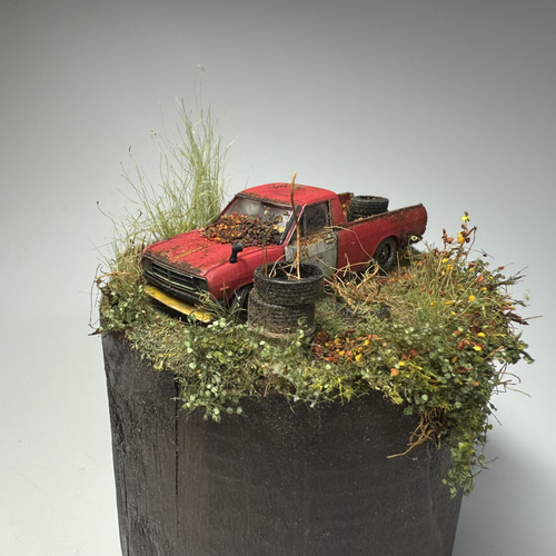 廃車のある風景のジオラマ作品 “stilllife 20055” / サニートラック