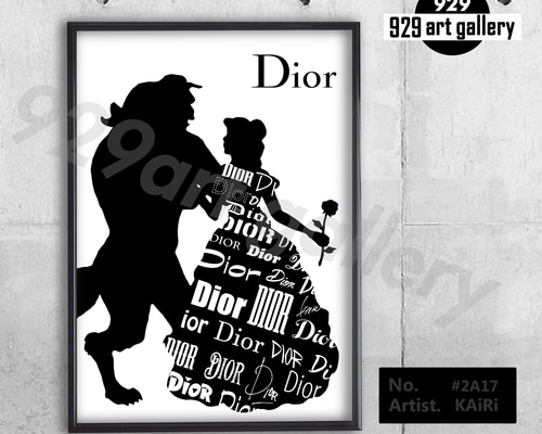 オマージュアートインテリアポスター#217☆美女と野獣・ハンドメイド