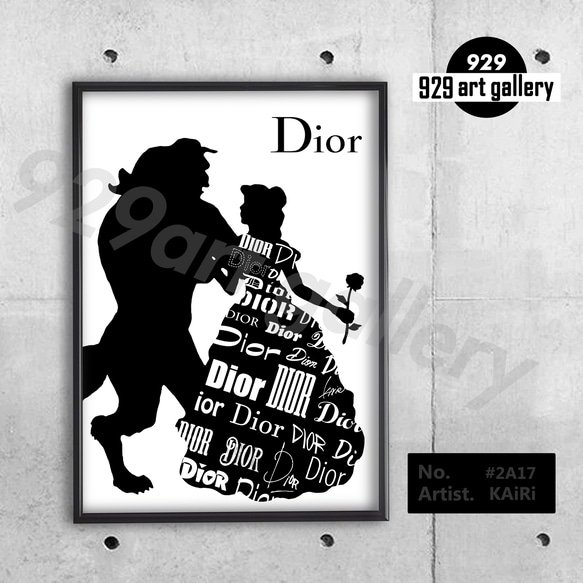 オマージュアートインテリアポスター＃214★ドル札ハンドメイドパロディタイプ オマージュアートインテリアポスター#217☆美女と野獣・ハンドメイド