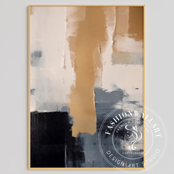 アートポスター 抽象画 モダン ベージュ ブラック グレー 北欧インテリア 韓国風アート 15枚目の画像