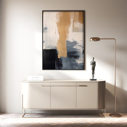 アートポスター 抽象画 モダン ベージュ ブラック グレー 北欧インテリア 韓国風アート 12枚目の画像