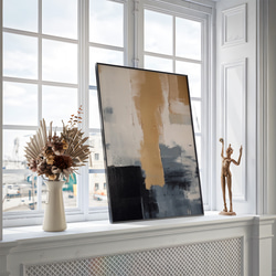 アートポスター 抽象画 モダン ベージュ ブラック グレー 北欧インテリア 韓国風アート 6枚目の画像