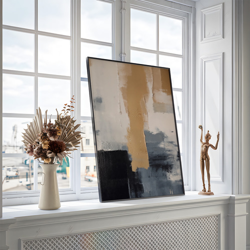 アートポスター 抽象画 モダン ベージュ ブラック グレー 北欧