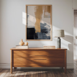 アートポスター 抽象画 モダン ベージュ ブラック グレー 北欧インテリア 韓国風アート 9枚目の画像