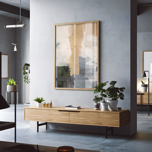 アートポスター 抽象画 モダン ベージュ ブラック グレー 北欧インテリア 韓国風アート 11枚目の画像