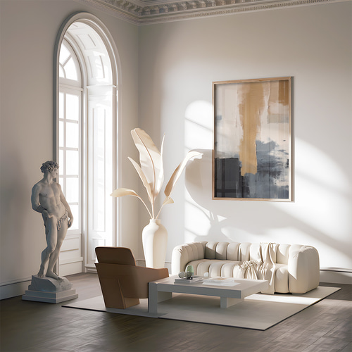 アートポスター 抽象画 モダン ベージュ ブラック グレー 北欧