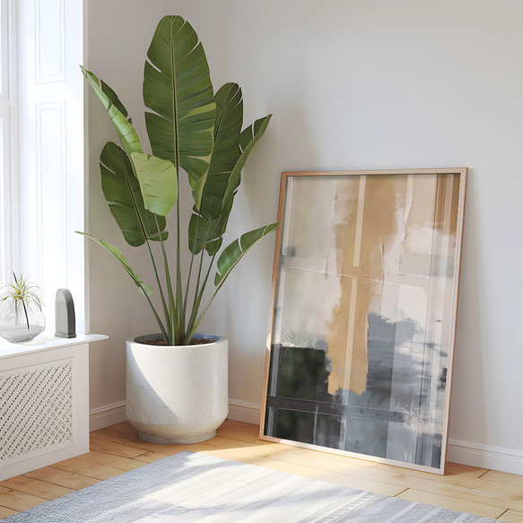 アートポスター 抽象画 モダン ベージュ ブラック グレー 北欧インテリア 韓国風アート 13枚目の画像