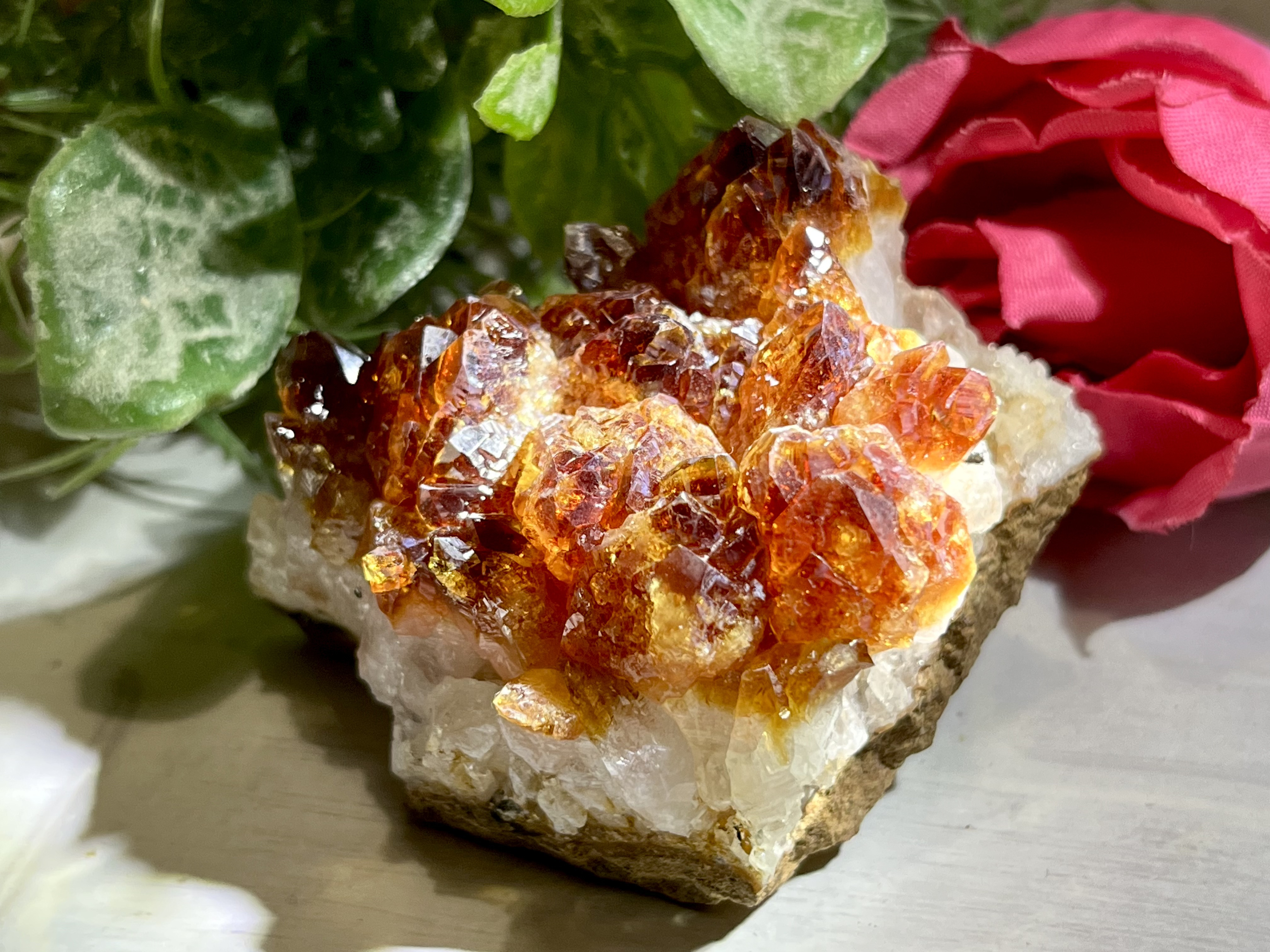 グロース・インターフェレンス　シトリンクォーツ　黄水晶　原石　クラスター