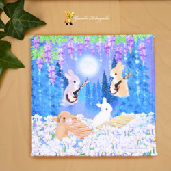 うさぎのハンカチタオル(月夜と藤棚の演奏会マンドリン＆木琴