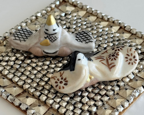 送料無料 ミルクティー色のおひな様 箸置き 陶器 雛人形 ひな祭り