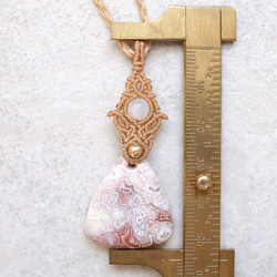 ロゼッタジャスパー天然石マクラメネックレスmac409-エスニックアジアンエキゾチックなマクラメアクセサリー 9枚目の画像