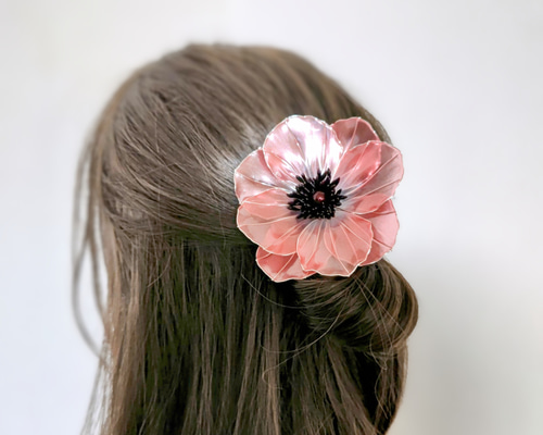 アネモネのヘアアクセサリー（レッド）/アメリカンフラワー