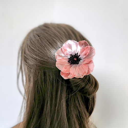 アネモネのヘアアクセサリー（レッド）/アメリカンフラワー