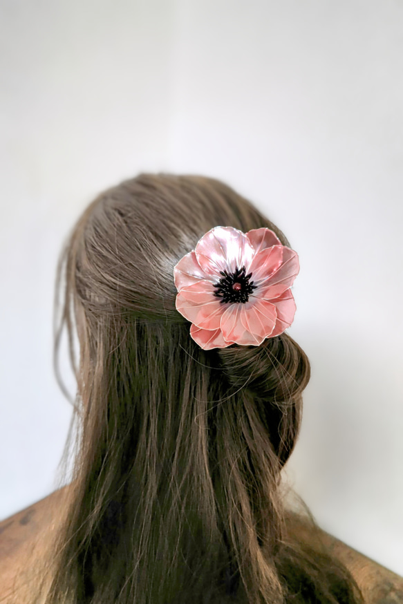 アネモネのヘアアクセサリー（レッド）/アメリカンフラワー