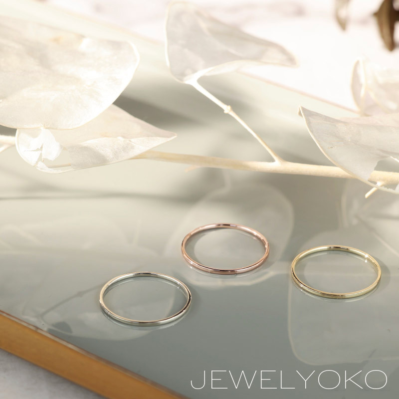 【重ね着けリングセット K10/SV950】３本セット＋おまけリング 華奢リング 10金 ゴールド ピンク シルバー