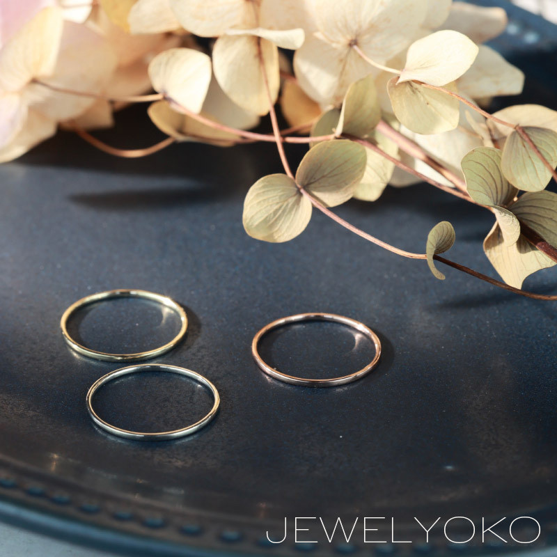 【重ね着けリングセット K10/SV950】３本セット＋おまけリング 華奢リング 10金 ゴールド ピンク シルバー