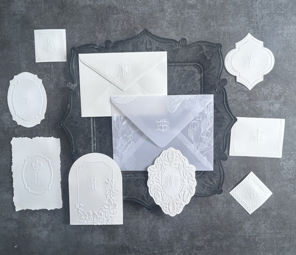 エンボステンプレート/　モノグラムワイドフォント 7枚目の画像