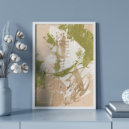 アートポスター 抽象画 ゴールド グリーン ベージュ モダン