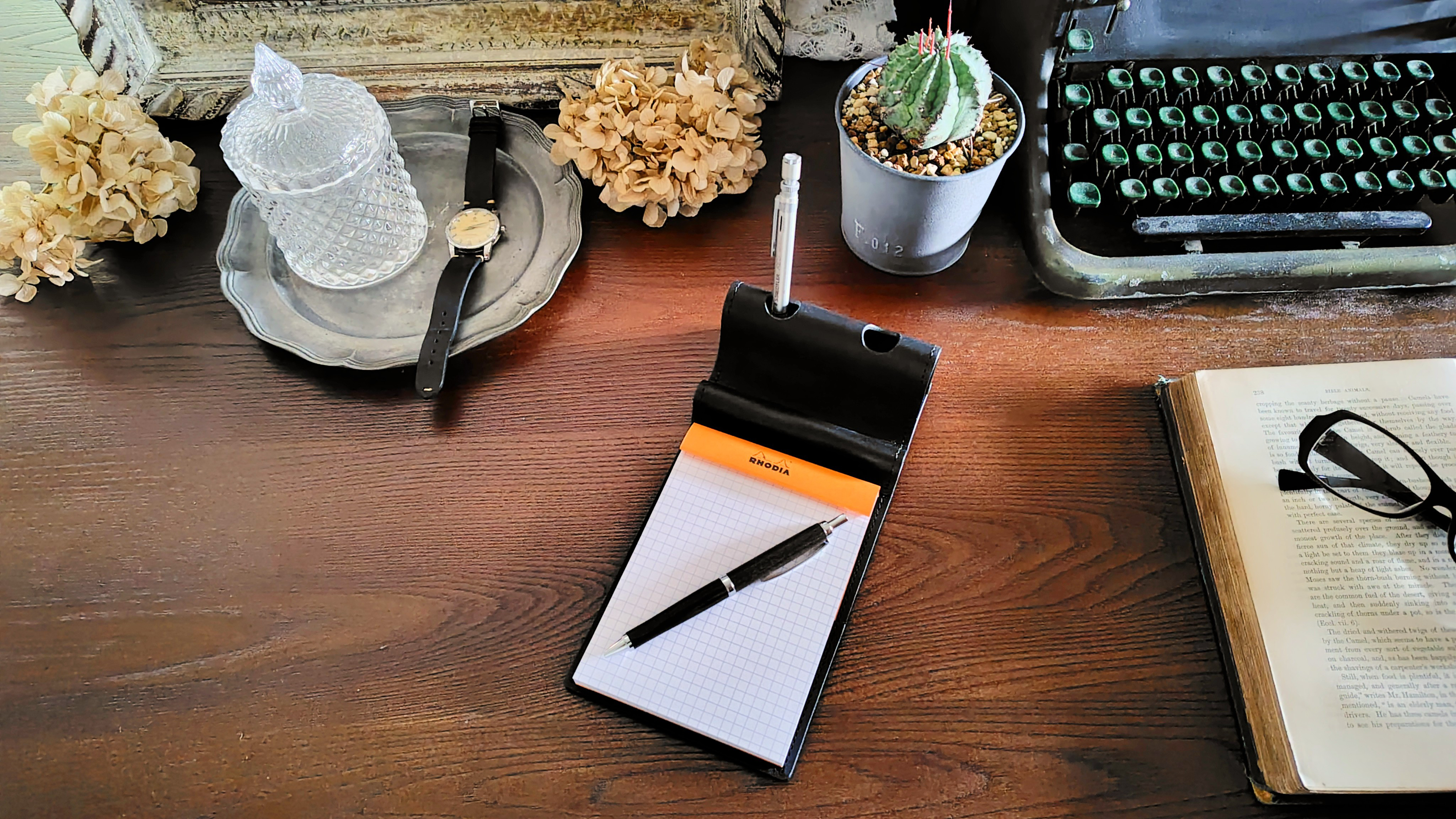 【メモパッド付きペンスタンド】RHODIA N°13◆メモ帳◆ペン立て◆スマホスタンド◆引っ越し開業祝いギフト◆送料無料