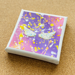 10cm】水滴 キャンバスアート カラフル アクリル絵の具 ※運気