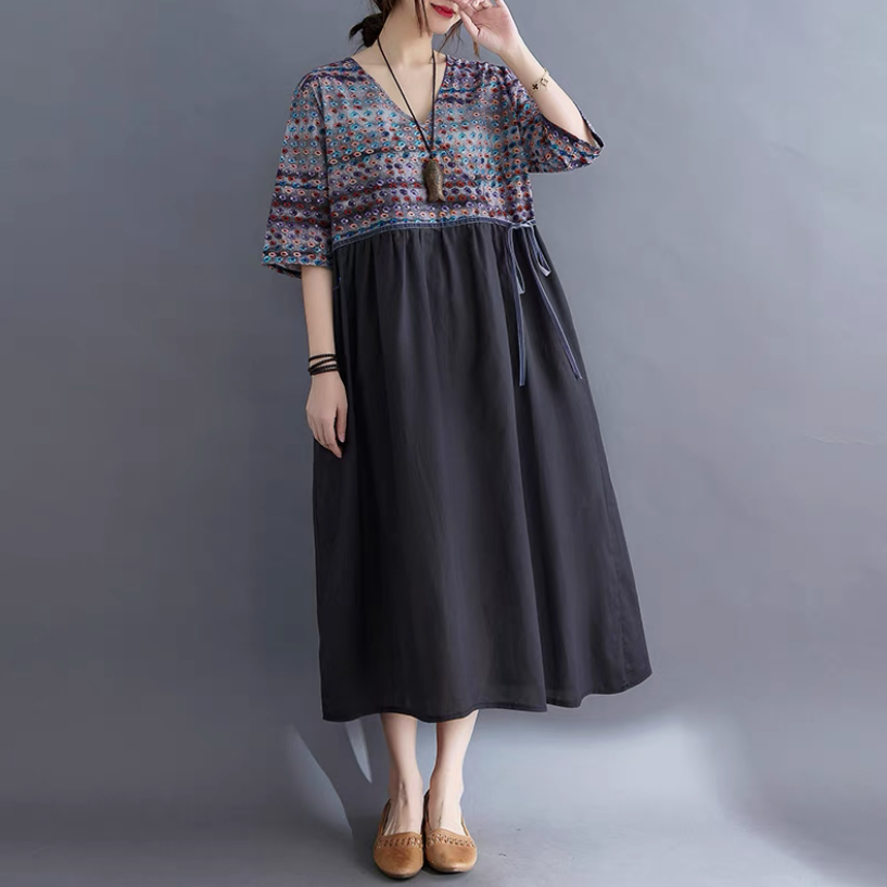 夏の新作、ワンピース、レディース、 ゆったり、ブラック