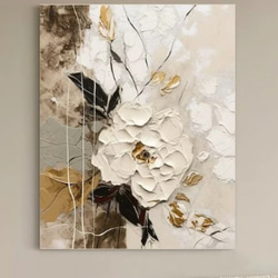 キャンバスアート テクスチャーアート 花 油絵 抽象画 モダン