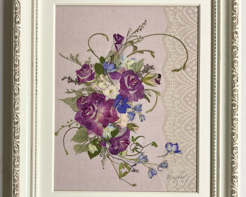押し花額 押し花アート バラ 敬老の日 誕生日 記念日 その他