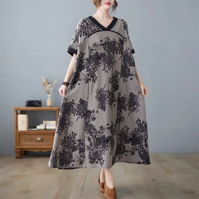夏の新作、ワンピース、レディース、 ゆったり、花柄