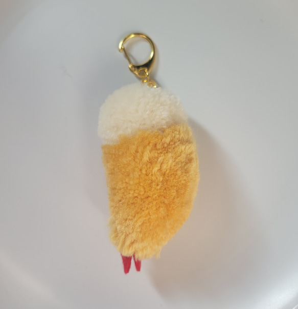 エビフライあざらし ぬいぐるみ キーホルダー変更可 ポンポン プレゼント フェイクフード 5枚目の画像